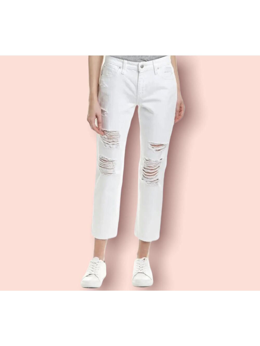 Joe’s Jeans The Lover mid rise baggy white jeans distressed NWT women size 32